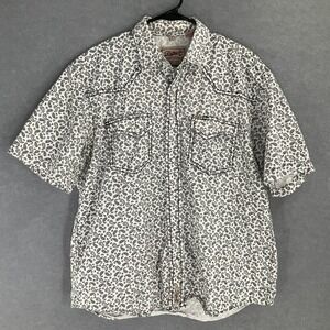 Rafter C‎ Cowboy Collection Mens Black White Paisley Print Western Shirt XL